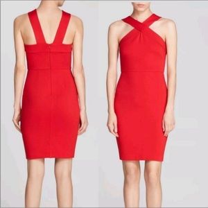 Bec & Bridge cherry red sheath mini halter dress size 6
